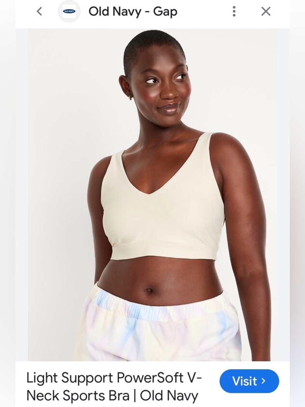 Old Navy NWT 3X Light Support PowerSoft V Neck Sports Bra Cozy Cashmere Wireless